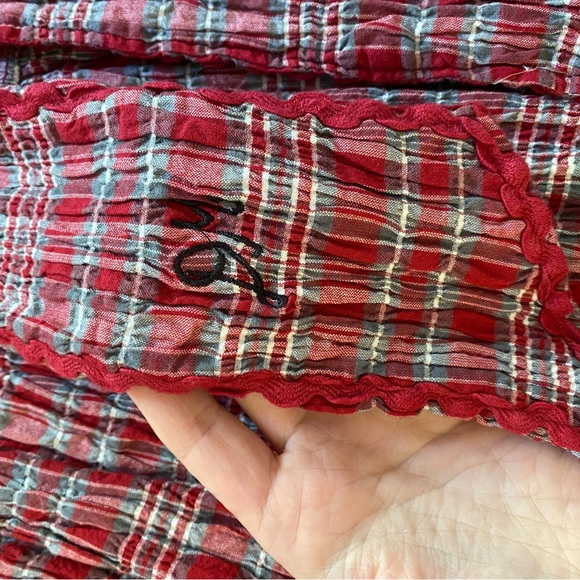 Damson Madder Pia Midi Dress in Red Check - Picture 5 of 7